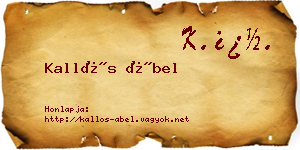 Kallós Ábel névjegykártya