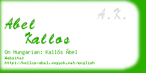 abel kallos business card