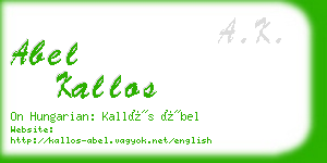 abel kallos business card